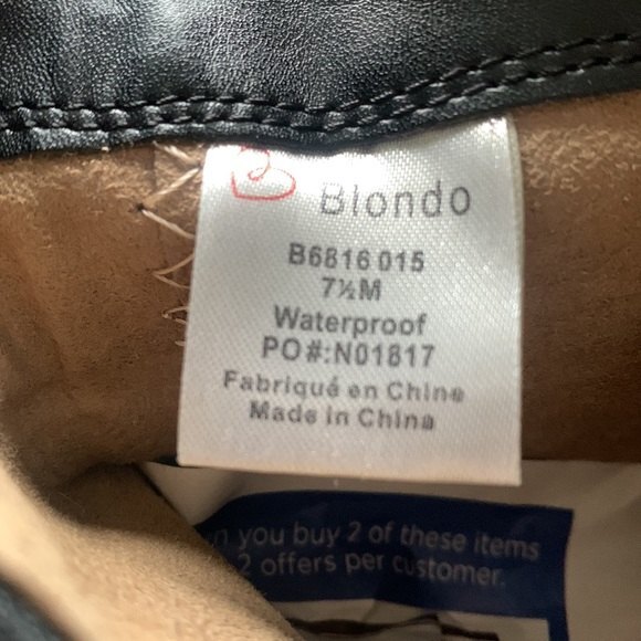 Blondo Natalia Waterproof Black Suede Leather Wedge Booties Ankle Boots Size 7.5 - Picture 15 of 16